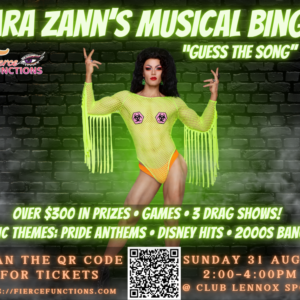 Musical Drag Bingo 31st August Club Lennox Sports