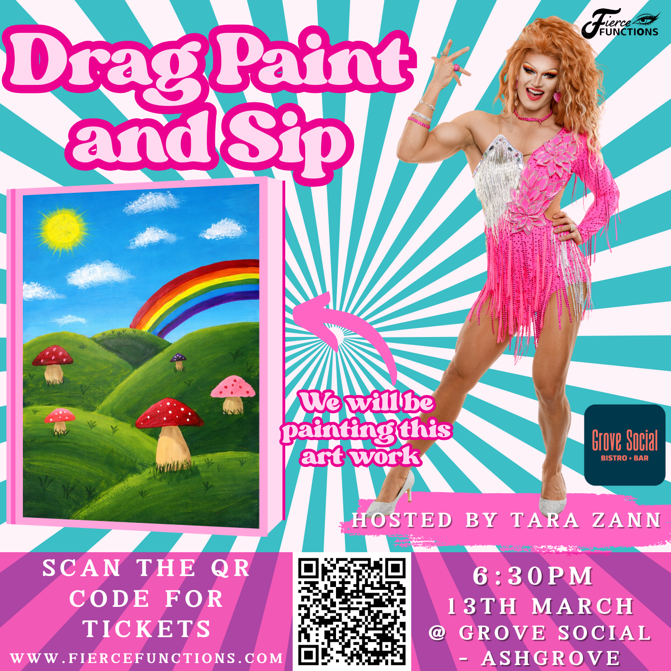 Drag Paint and Sip 13th March 2026 Grove Social